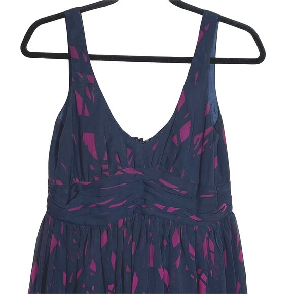 BCBGeneration Blue Purple Sleeveless V Neck Mini Dress Size 8 - Picture 3 of 10